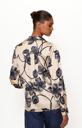Rian Top - Oyster Two Tone Vining