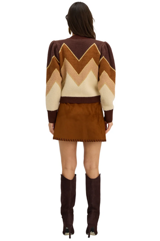 Fuzzy Chevron Sweater
