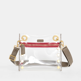 Tony Small Clear - Pew/Brushed Gold Red Zip