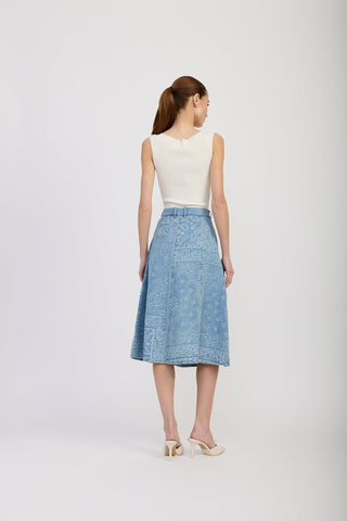 Tarak Midi Skirt - Light Blue