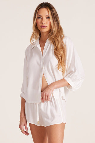 Boho Sleeve Button Up Top cream