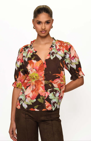 Lake Top - Brown Vintage Floral