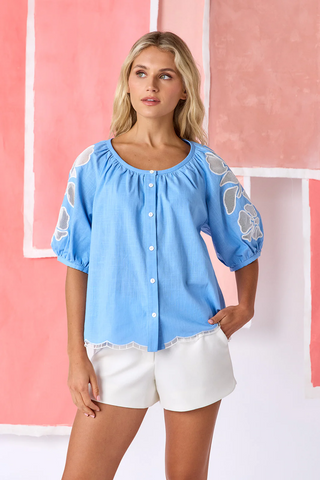 Perrie Top Washed Indigo
