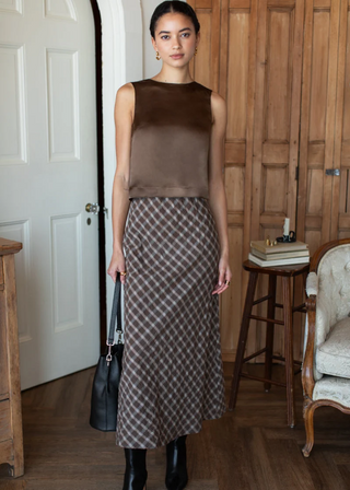 Jeanne Top Cocoa Silk - L