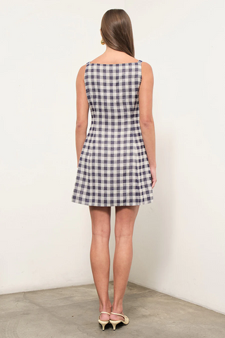 Amanda Dress Navy Gingham