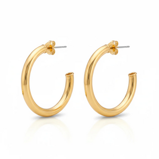 Small Arlene Hoops Brushed Gold