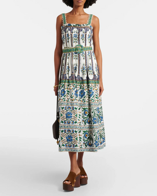 Manoela Off-white Sleeveless Belt Maxi Dress