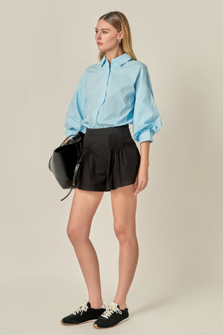 Striped Button Down Shirt Power Blue