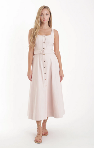 Zyra Denim Dress - Pastel Pink