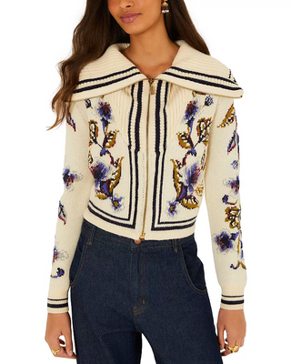 Golden Nature Off-White Knit Cardigan