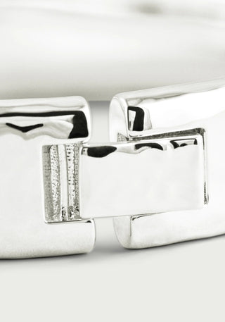 Farrier Wide Hinged Bangle, Silver