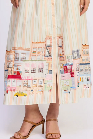 Athena Maxi Skirt - Pink White Multi