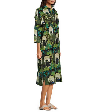 Kallan Dress Peacock Garden Black - S