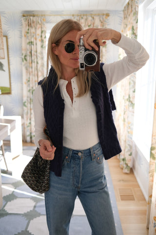 Pointelle Long Sleeve Henley