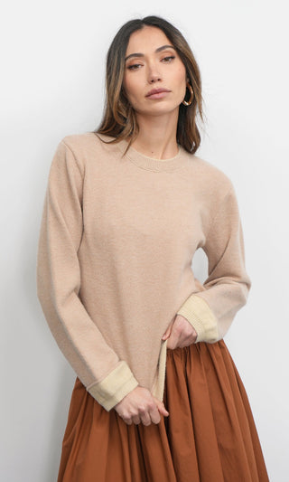 Dessi Cozy Pull Over Two Toned Sweater