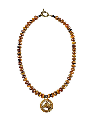 Classic Horse Necklace | Brown Equestrian - 16"