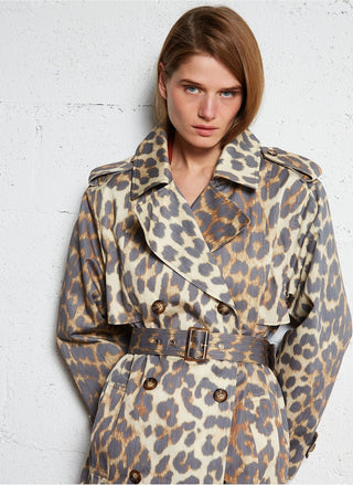Mathilda Trench Long Imprime Leopard