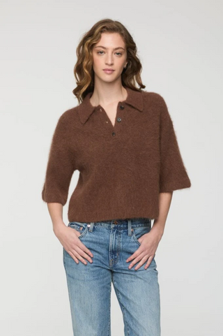 Nadya Alpaca Blend Boxy Polo Sweater