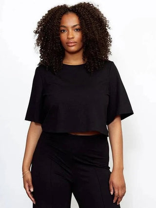 Ponte Knit Short Sleeve Top Extended