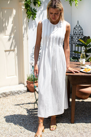 Plait Maxi Dress Star White