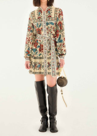 Francesca Sand Long Sleeve Mini Dress