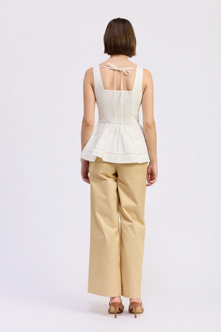 Brittany Peplum Top - White