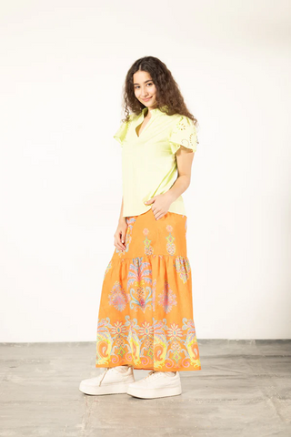 Ada Skirt Apricot Filigree