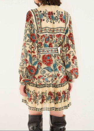 Francesca Sand Long Sleeve Mini Dress
