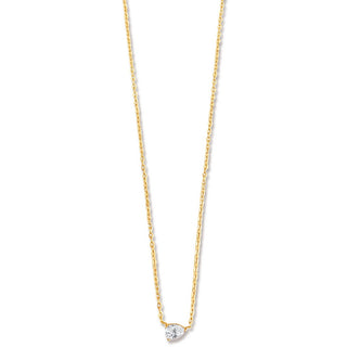 Lola Solitaire Sideways Pear Necklace - Gold