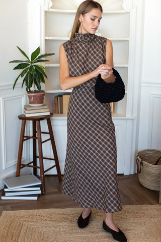 Bias Skirt 2 Cocoa Plaid - S