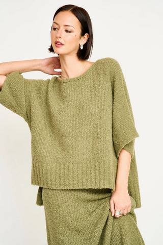 Fex Boucle Knit Top Matcha