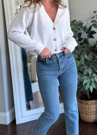 Charlie Solid Cropped Cardigan