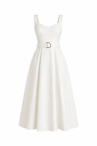 Noa Denim Dress - White