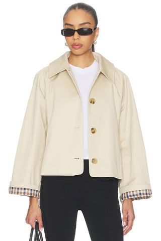 Wynn Cropped Trench Coat Khaki
