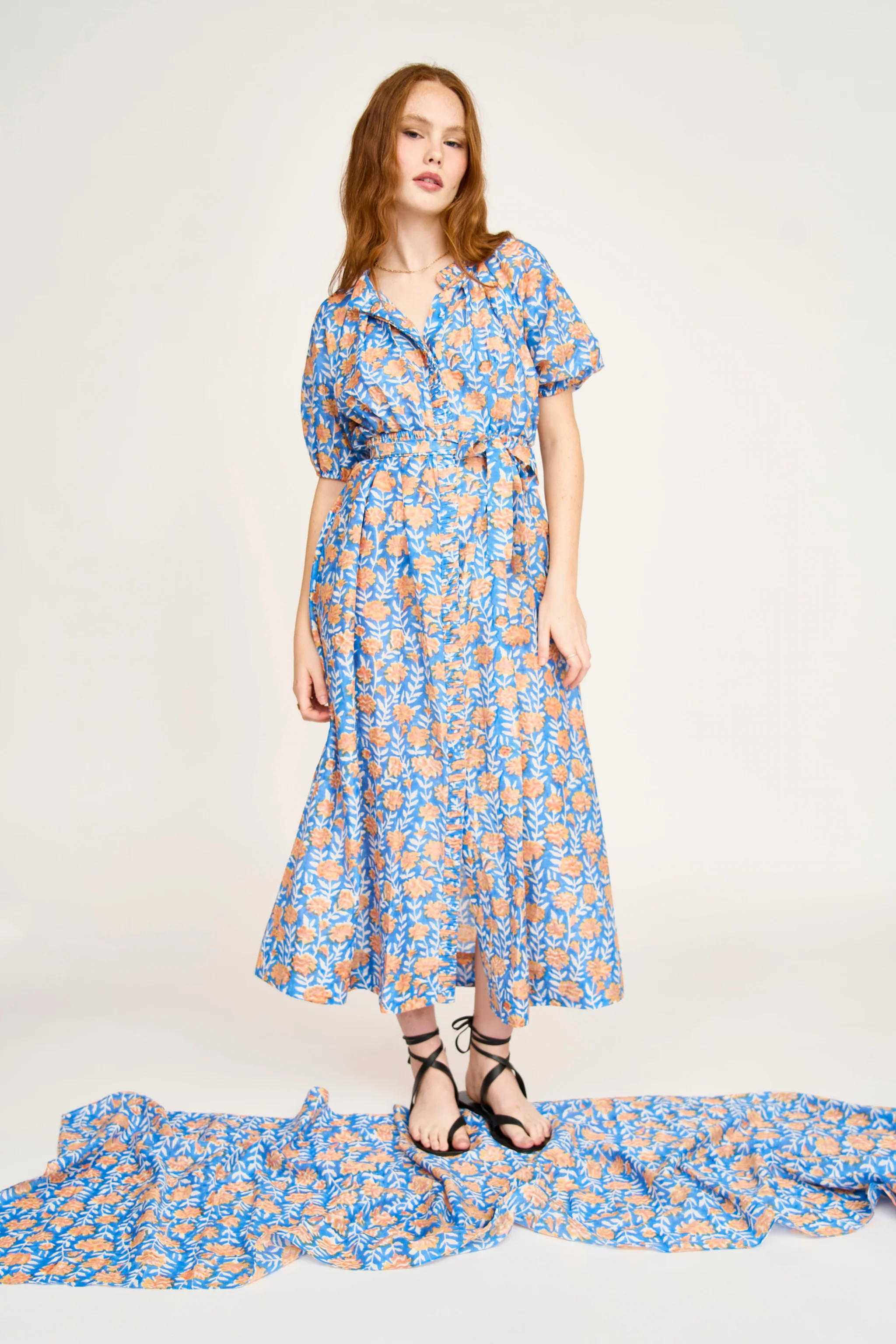 Somerset Dress Tangerine Carnation