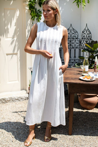 Plait Maxi Dress Star White