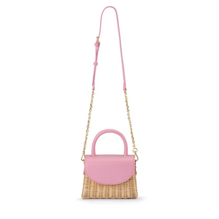 Elle Pink Wicker Top Handle
