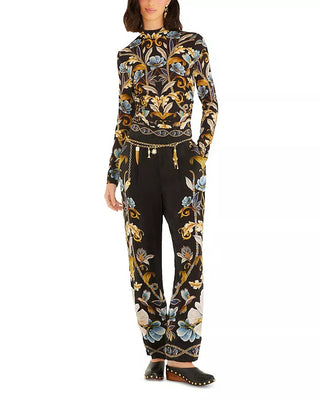 Snake Garden Black Jersey Blouse