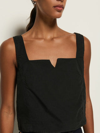 Crista Square Neck Tank - Jet Black
