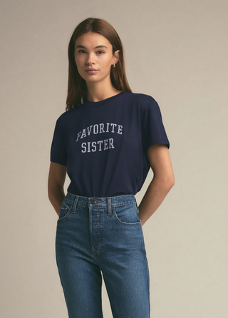 Favorite Sister Cropped Collegiate Tee