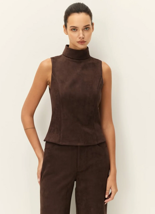Etienne Faux Suede Top