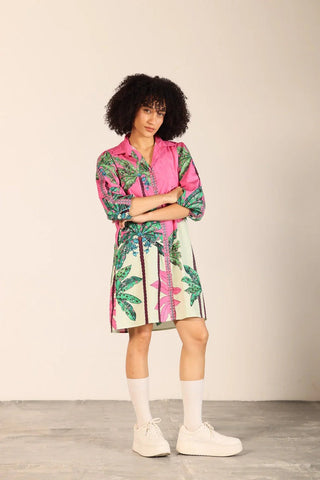 Ava Dress Pink Tropics