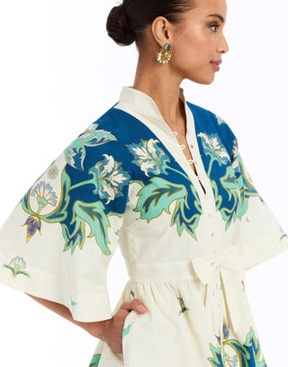 Carmen Mini Dress Green Blue