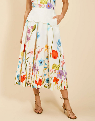 Sonata Scallop Midi Skirt Garden Muse