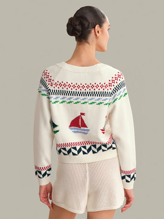 Marina nautical bttn front cardi