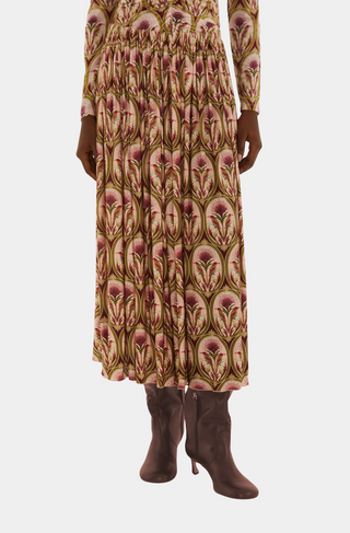 Garden Medal Multicolor Midi Skirt