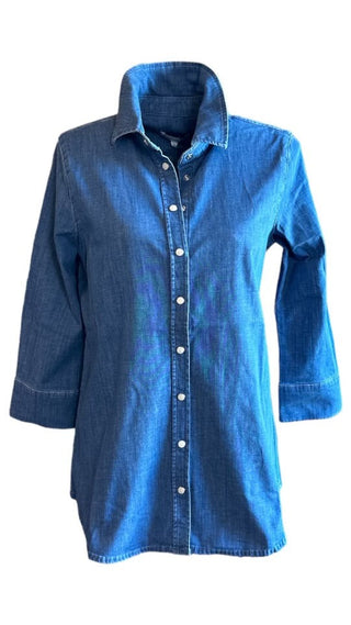 Ginger Denim Three Quarter Sleeve Length Missy Fit Shirt