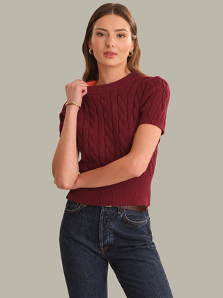 Sky Cable Crew Neck Pullover