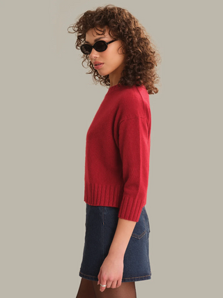 Ellis 3/4 Sleeve Cashmere Pullover