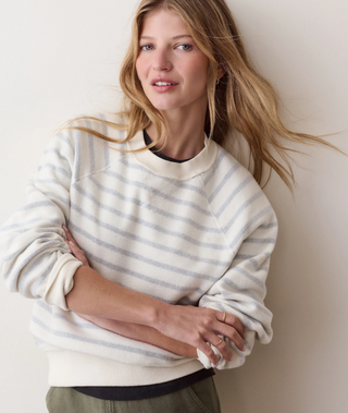 Cloud 9 Fleece Reversible Sweatshirt Stripe Snow